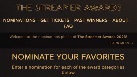 How to vote for your favorite streamers for The。